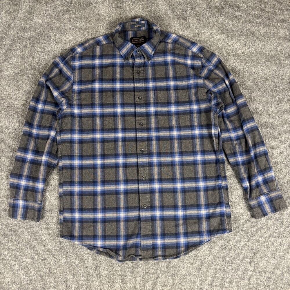 Pendleton Mason Men's Medium Plaid Long Sleeve Button Down Flannel Shirt